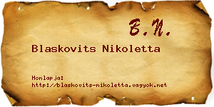 Blaskovits Nikoletta névjegykártya