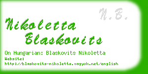 nikoletta blaskovits business card